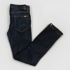 Obey Tight Stretch Straight Leg Jeans Dark Wash 30x33 Mens Denim Y2K Skater